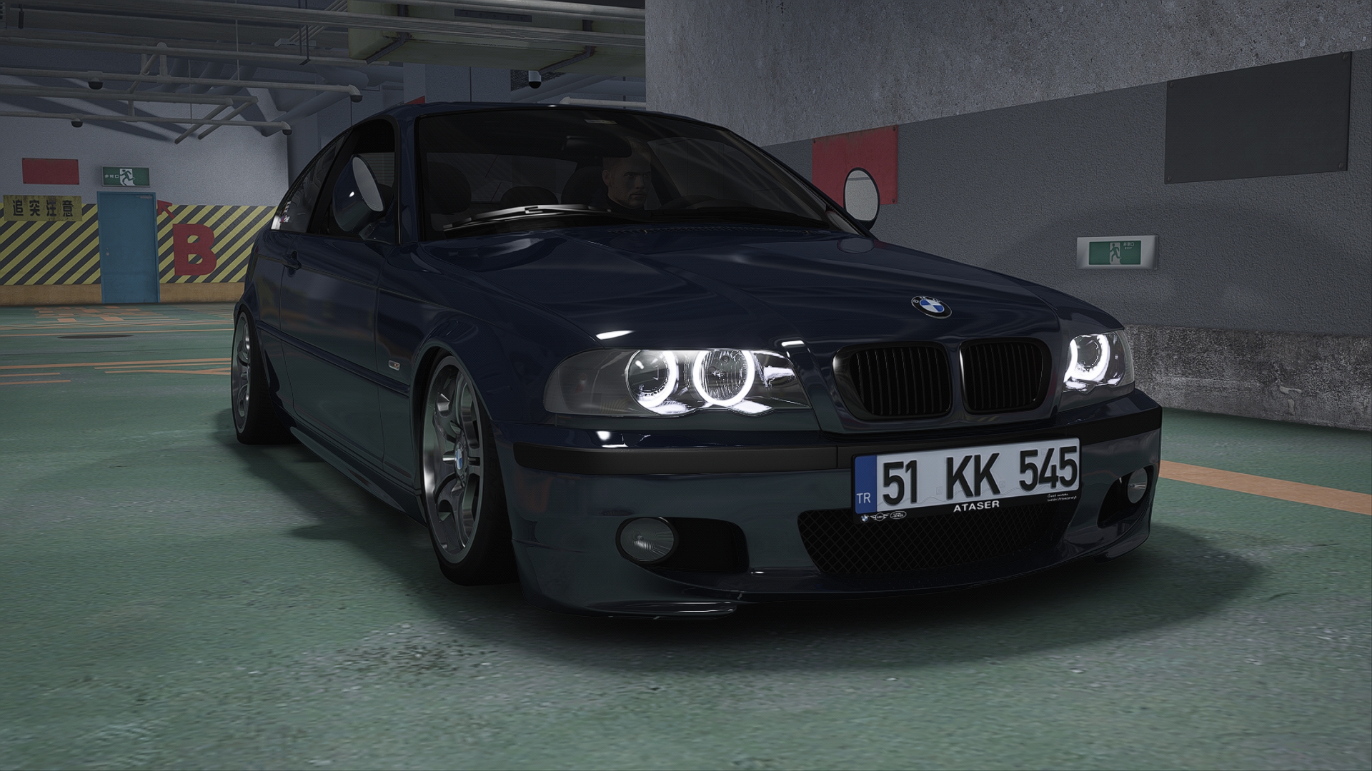 BMW 330Ci E46, skin 25-Topaz Blue 2